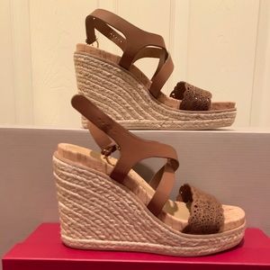 Salvatore Ferragamo Brown Wedge Sandals Size 8.5